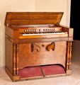 Flattop harmonium (c. 1865) by Alexandre Debain, a French inventor of the harmonium (patented in 1842)[51]
