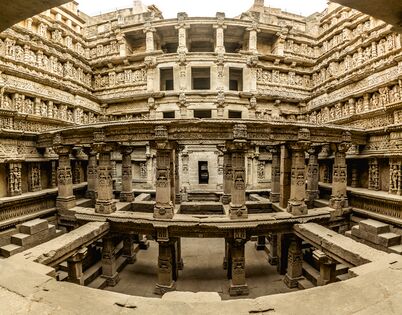 Rani ki vav is a stepwell, built by the Chaulukya dynasty, located in Patan; the city was sacked by Sultan of Delhi Qutb ud-Din Aibak between 1200 and 1210, and it was destroyed by Alauddin Khalji in 1298.[156]