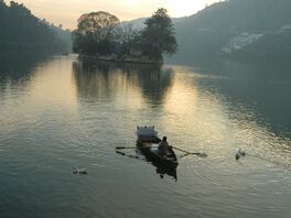 A lake dweller with his boat