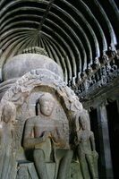 The 5th-century Buddhist vishvakarma cave at Ellora, Maharashtra