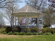 The small bandstand gazebo was constructed in 1908 and is on the NRHP