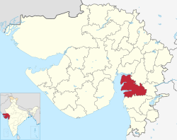 Location of Bharuch district in Gujarat