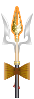 Shiva's trishula with damaru