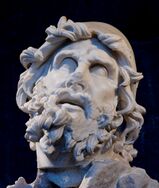 The head of Odysseus from a Roman period Hellenistic marble group, representing Odysseus blinding Polyphemus