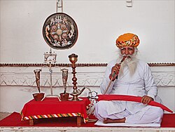 A man from India, wearing a Rajasthani paggar style of turban