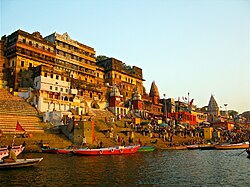 Ahilya Ghat, part of the Ghats in Varanasi, many of which were built by the Marathas[284]