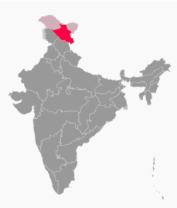 Location of Ladakh in India
