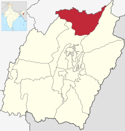 Location of Senapati district in Manipur