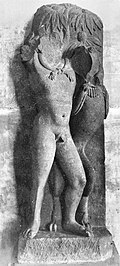 The Mathura Herakles, strangling the Nemean lion (Kolkata Indian Museum).[107]
