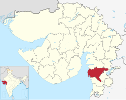 Location of district in Gujarat