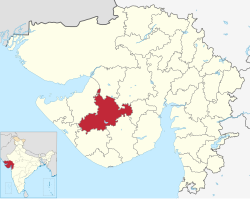 Location of district in Gujarat