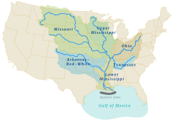Major River Systems within the Mississippi River Basin.svg
