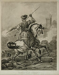 A Mamluk cavalryman, drawing by Carle Vernet, 1810
