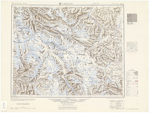 Map including Karakoram Pass (AMS, 1953)[lower-alpha 1]