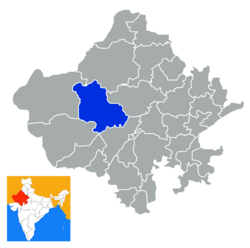 Location of Jodhpur district in Rajasthan