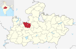 Location of Rajgarh district in Madhya Pradesh