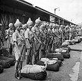 Newly arrived Indian troops on the quayside in Singapore, November 1941