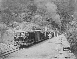 Europeans on an outdoor station platform