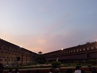 Cellular Jail shining in the sunset