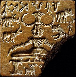 The so-called Shiva Pashupati ("Shiva, Lord of the animals") seal from the Indus Valley Civilisation