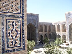The Ulugh Beg Madrasa's courtyard