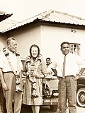 E.U. Philipose, Superintending Engineer, Kerala State Electricity Board, in charge of the initial project work, with visiting Canadian Government dignitary, Mr and Mrs Fred Willows.