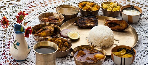 Arrangement of Bengali food