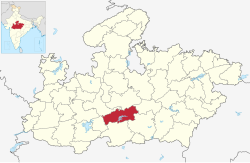 Location of Hoshangabad district in Madhya Pradesh