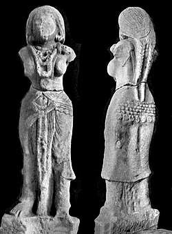 Possible statue of the goddess Lakshmi, also associated with the Bhagavat cult.[54]