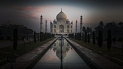 Taj Mahal at sunrise from Main Entrance