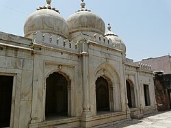 Large, white mausoleum