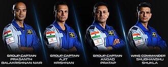 Indian Astronaut Corps (2019 Batch, L-R): Nair, Krishnan, Pratap and Shukla