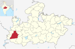 Location of Dhar district in Madhya Pradesh