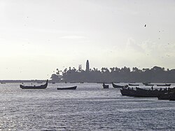 A distant view of Tangasseri Lighthouse from Kollam Port Road