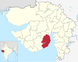 Location of district in Gujarat