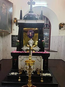 Tomb of the Saint Moran Mor Ignatius Elias Third (the only Universal Syrian Orthodox Patriarch to be buried in India) at Manjinikara, Kerala