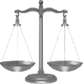 Graphic of balanced scale of justice