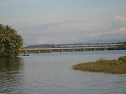A railway bridge near the town