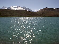 Chandra Taal reflecting evening sun