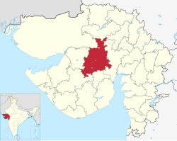 Location of district in Gujarat