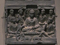 The Buddha's first sermon at Sarnath. Gandhara