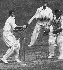 Lala Amarnath batting during a match against Middlesex at Lord's, c. 1936[109]