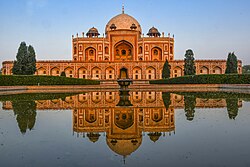 Humayun's Tomb, Delhi, the first fully developed Mughal imperial tomb, 1569–70 CE[97]