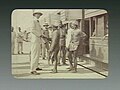 Medical officers watching the arrival of a train at Sion railway station, during the Plague epidemic,1897