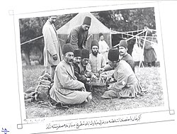 Iranian courtiers of the Qajar dynasty playing chess in Mazandaran