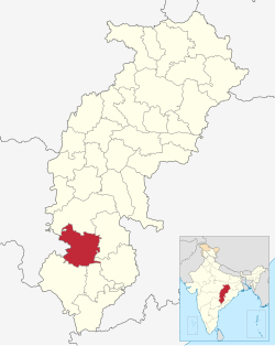 Location of Narayanpur district in Chhattisgarh