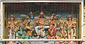 Pandavas with Krishna in temple