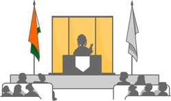 The Indian flag is placed on the observer's left