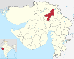 Location of district in Gujarat