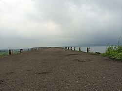 The road along the top of the dam